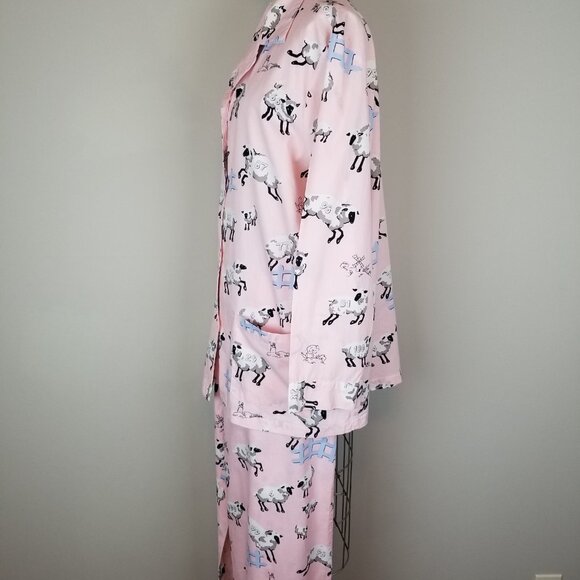 Nick & Nora Pink L/S 2pc Cotton Bo Peep Counting Her Sheep Pajamas Ladies XL NEW - Picture 5 of 10